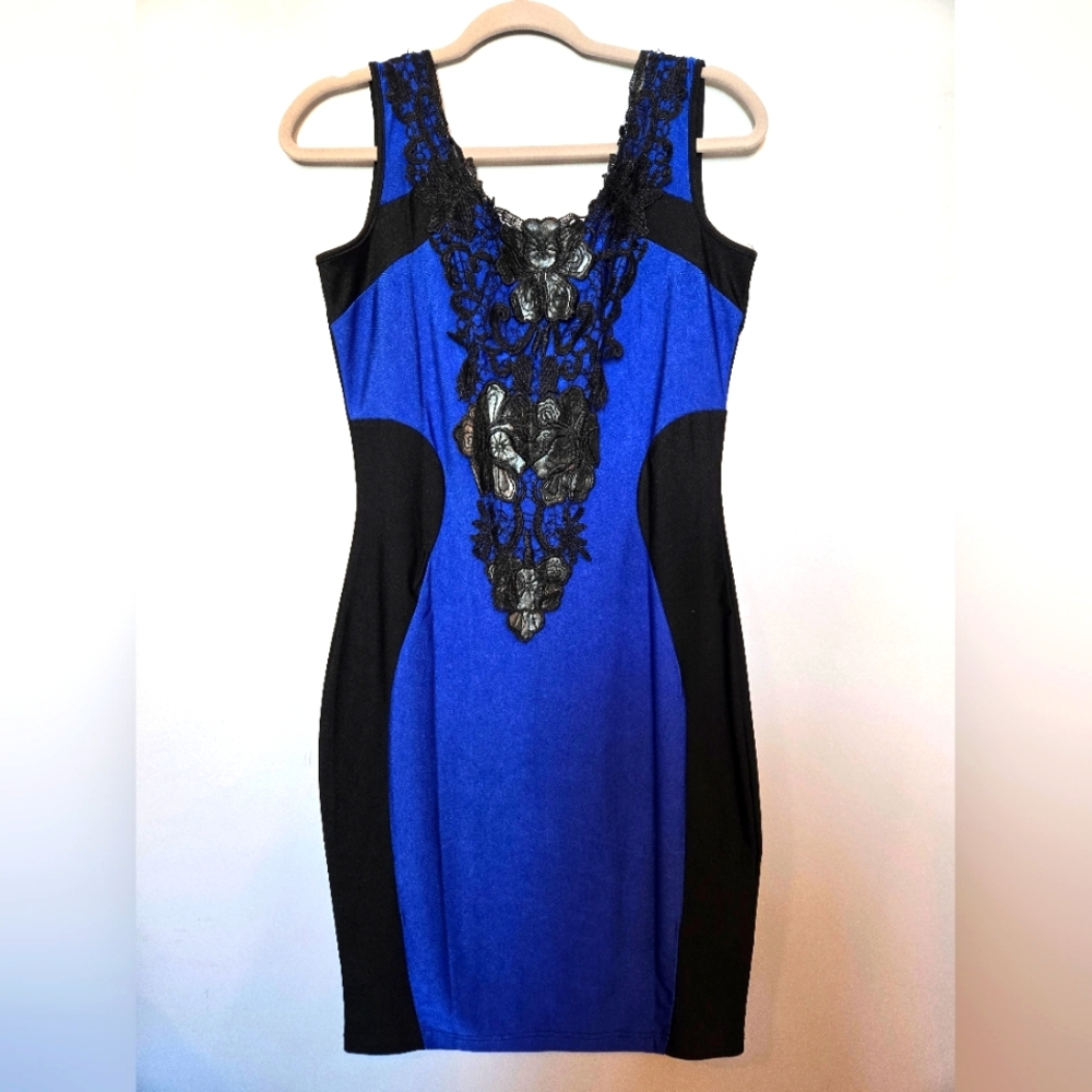 4 for $30 🌈 Elegant Blue and Black Lace Dress Zeagoo Size MED
